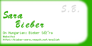 sara bieber business card